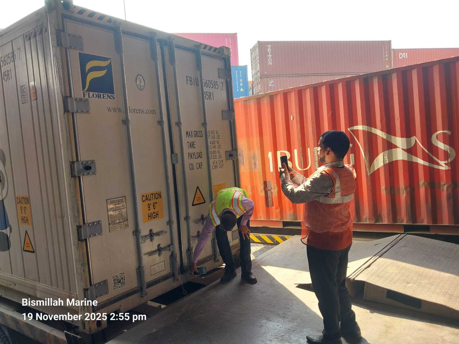 BMISS surveyor inspecting cargo